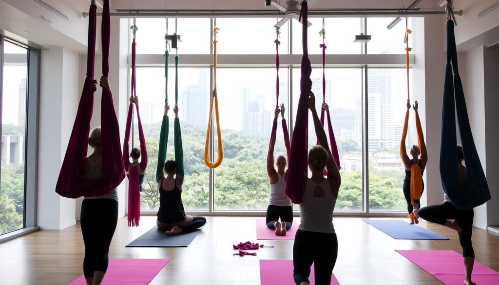 aerial yoga classes at Lab Studios in Singapore