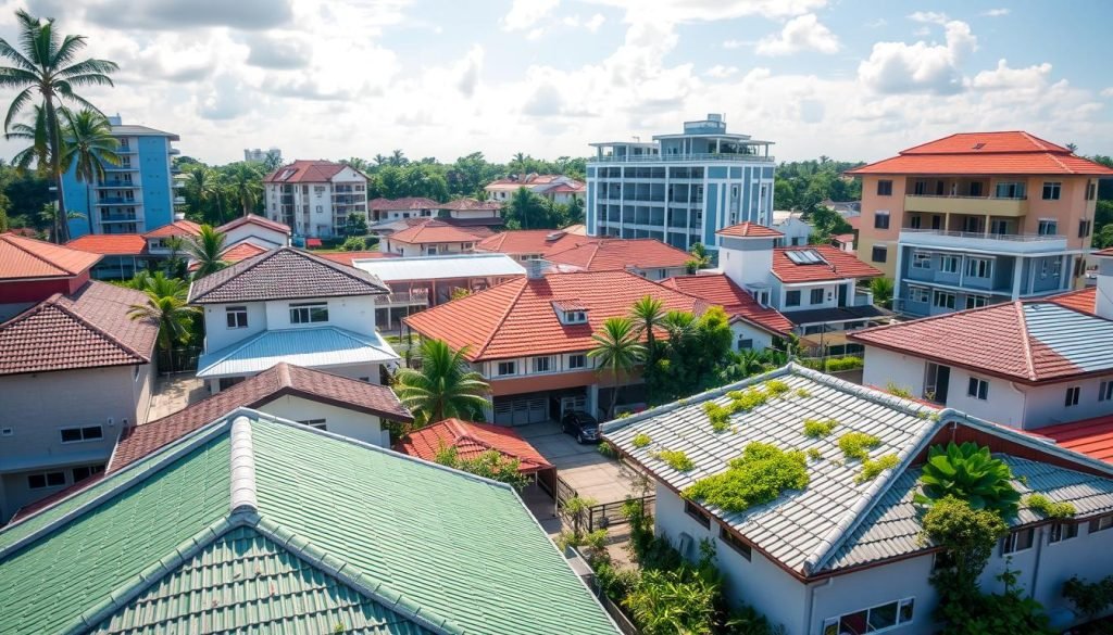 common roof types Singapore roofs