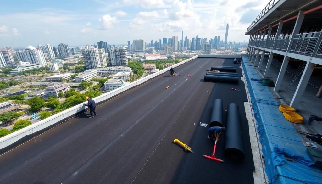 rubber roof installation