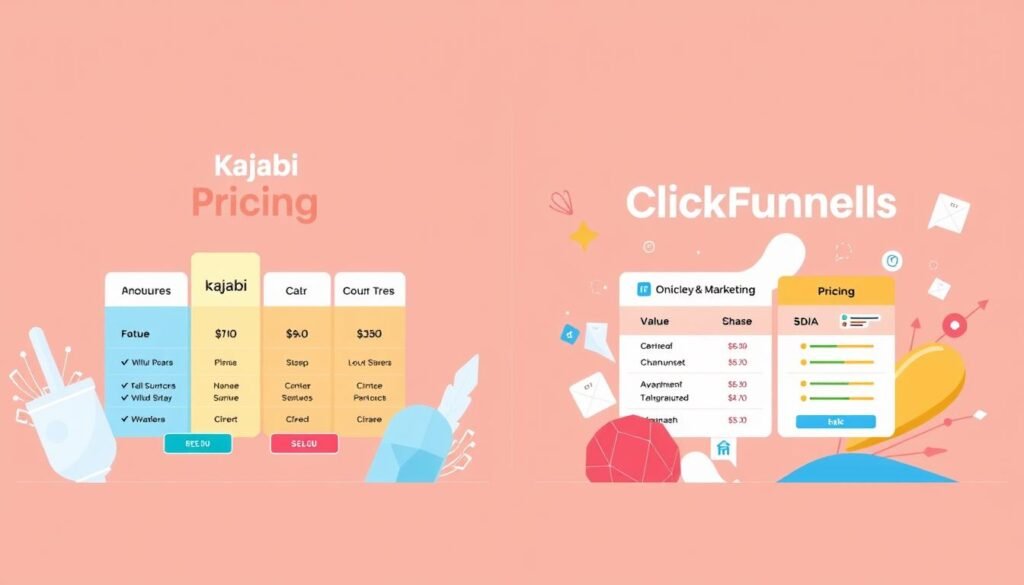 Kajabi pricing comparison with ClickFunnels pricing