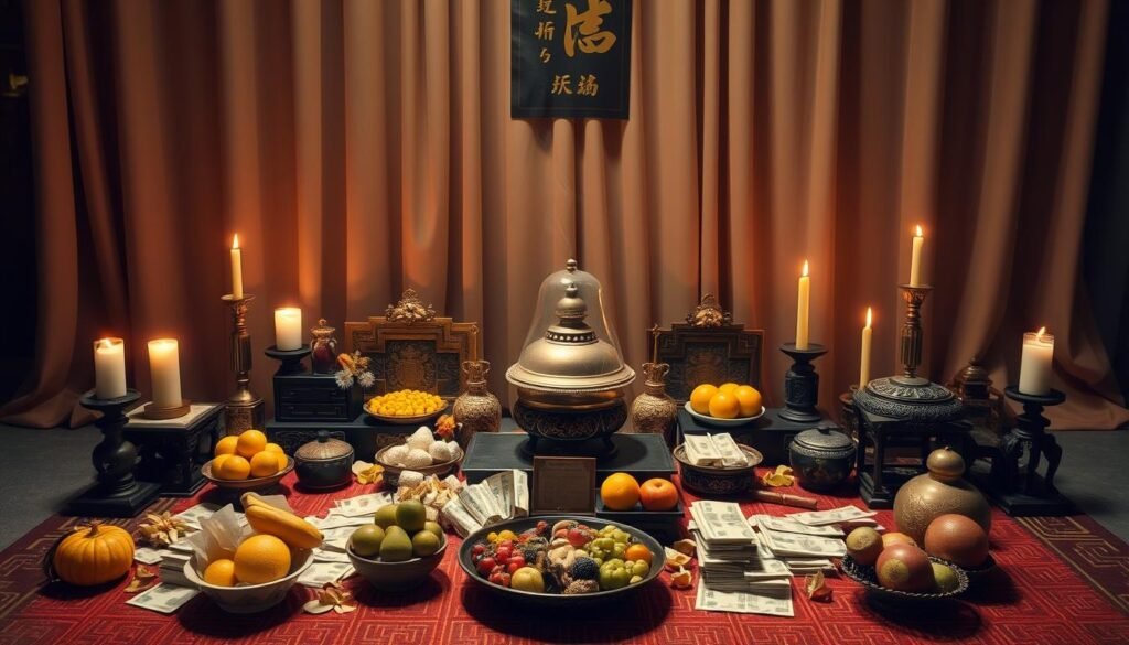 Taoist altar setup for funeral rituals