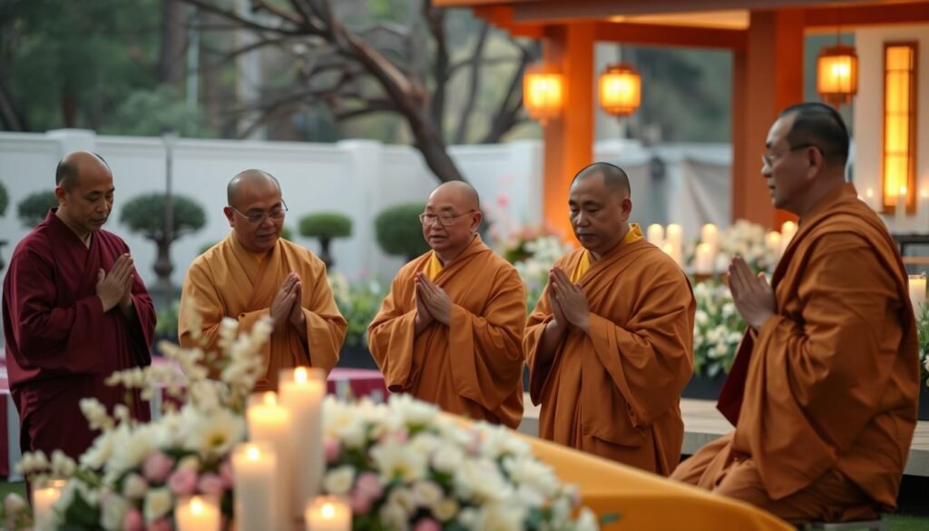 monks in Buddhist funerals