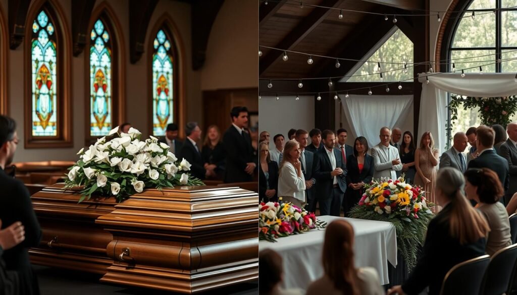 traditional vs. modern Christian funerals