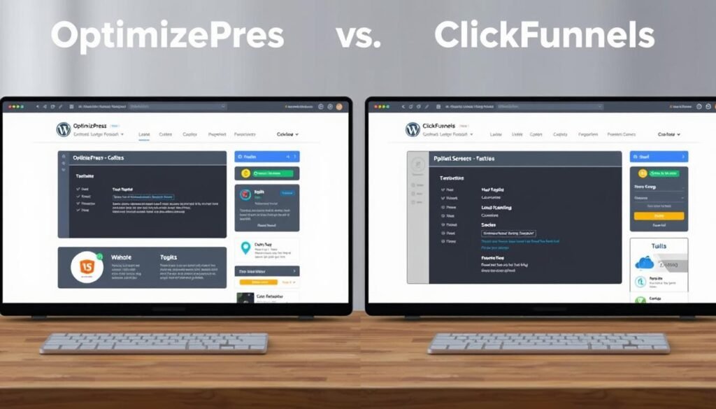 user interface and ease of use comparison between OptimizePress and ClickFunnels