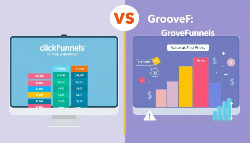 ClickFunnels pricing and GrooveFunnels pricing comparison