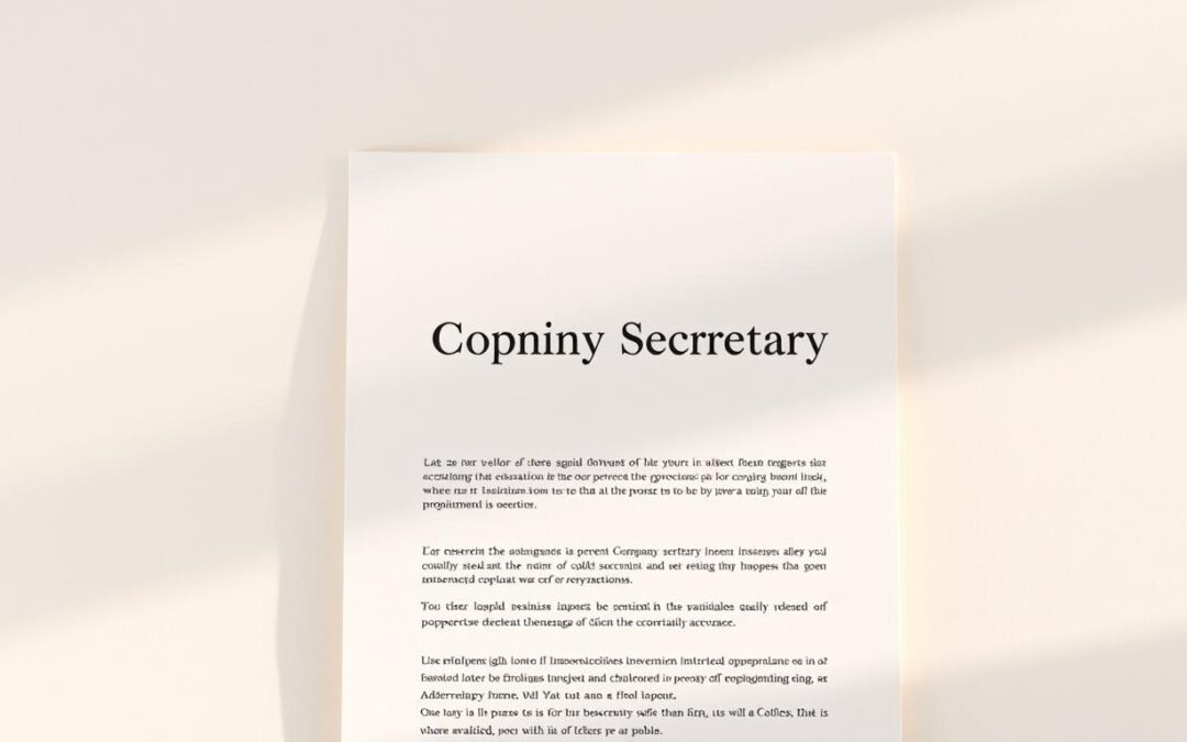 appointment letter for company secretary