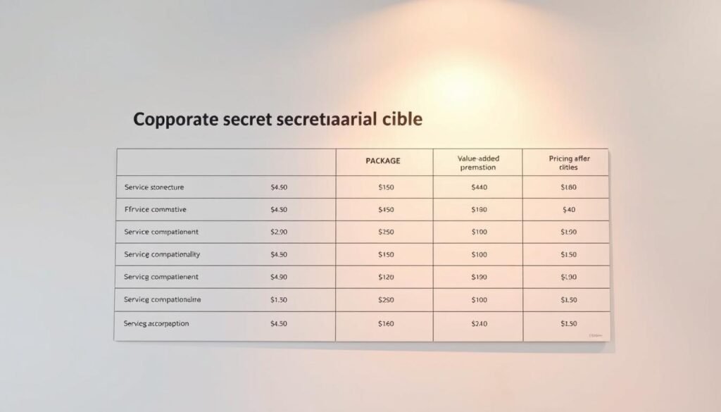 pricing and packages for secretarial service